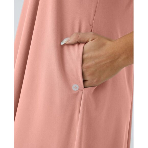 Halara Breezeful Racerback Hi Low MIdi Dress Sz XL Womens Pink Built in Bra Slee - Picture 15 of 15